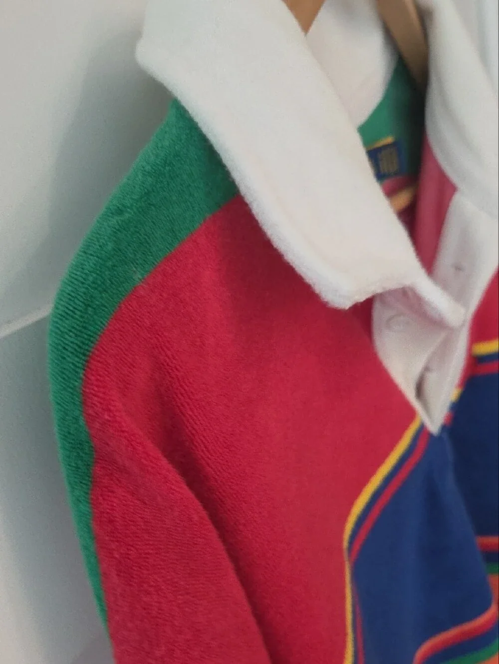 Polo by Ralph Lauren Bold Multicolor Striped V-Neck Rugby Sweater